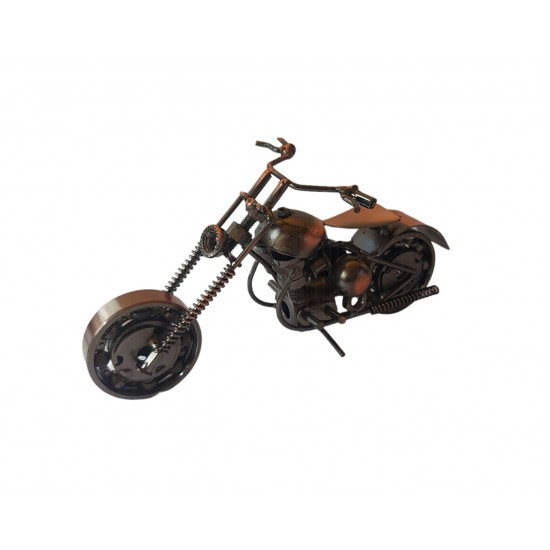 Motocicleta decorativa, Din metal, Negru, 20 cm, 356MD