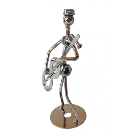 Ornament decorativ, Muzicant din metal, Nergu, 13 cm, 356XD-7