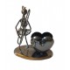 Ornament decorativ, Muzicant din metal cu suport de pixuri, Nergu, 15 cm, 356-16DD