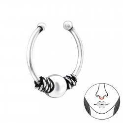 Piercing  nas din Argint, Bali, Silver, A4S34847 