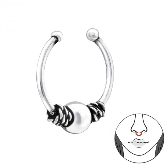 Piercing nas din Argint, Bali, Silver, A4S34847 Piercing nas din Argint, Bali, Silver, A4S34847