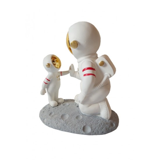 Statueta decorativa, Astronaut pe asteroid, 19 cm, PD2224D
