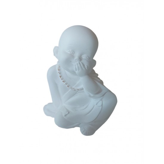 Statueta decorativa, Buddha, Zambesc, Nu vad, Gandesc, Alb, 10  cm, DVA2