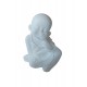 Statueta decorativa, Buddha, Zambesc, Nu vad, Gandesc, Alb, 10  cm, DVA2