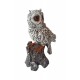 Statueta decorativa, Bufnita pe trunchi de copac, Gri, 25 cm, MI16