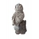 Statueta decorativa, Bufnita pe trunchi de copac, Gri, 25 cm, MI16