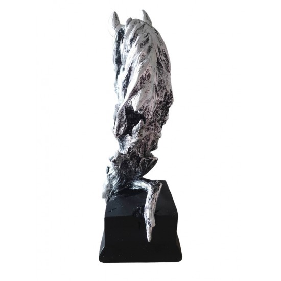 Statueta decorativa, Cal, Argintiu, 41 cm, BL551L