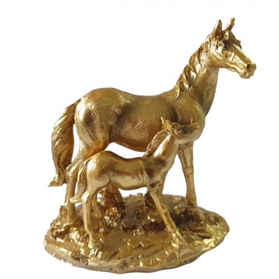 Statueta decorativa, Cal si manz, Auriu, 13 cm, XQ202149 Statueta decorativa, Cal si manz, Auriu, 13 cm, XQ202149