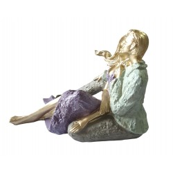 Statueta decorativa, Cuplu de Indragostiti, Multicolor, 18 cm, GXL013