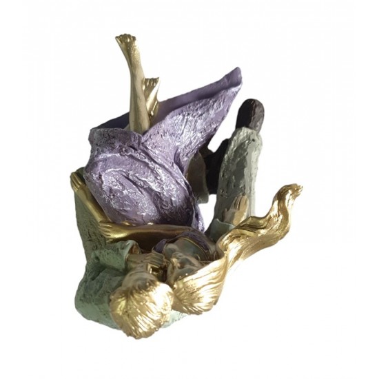 Statueta decorativa, Cuplu de Indragostiti, Multicolor, 18 cm, GXL013