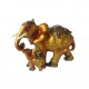 Statueta decorativa, Elefant cu pui, Auriu, 15 cm, XQ13009