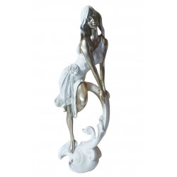 Statueta decorativa, Femeie, Alb, 30 cm, F336