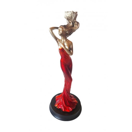 Statueta decorativa, Femeie, Rosu, 31 cm, 356328DX