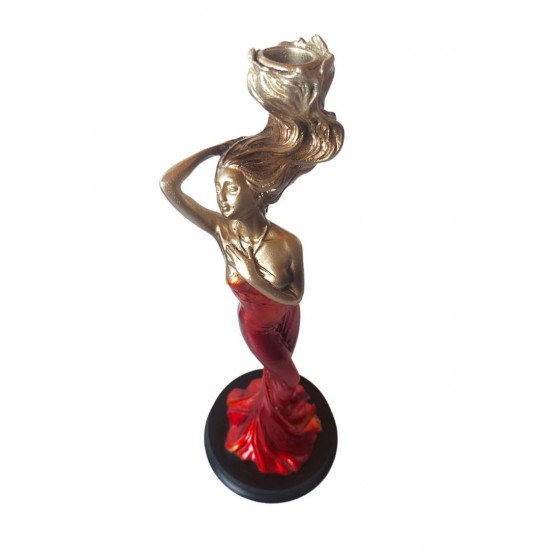 Statueta decorativa, Femeie, Rosu, 31 cm, 356328DX