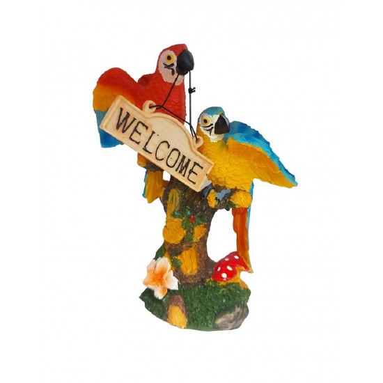 Statueta decorativa, Papagali pe creanga, Welcome, Portocaliu, 18 cm, 1025DD4-3 Statueta decorativa, Papagali pe creanga, Welcome, Portocaliu, 18 cm, 1025DD4-3
