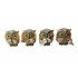 Statueta decorativa, Set 4 bufnite cu instrumente muzicale, Maro, 10 cm, GA2818