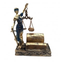 Statueta decorativa Zeita Justitiei cu suport pentru carti de vizita,18 cm, 143H Statueta decorativa Zeita Justitiei cu suport pentru carti de vizita,18 cm, 143H