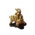 Statueta elefant mama si pui pe stanca, 25 cm, 33295JX
