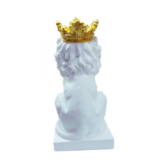 Statueta in forma de Leu, Alb, 34 cm, 625LD