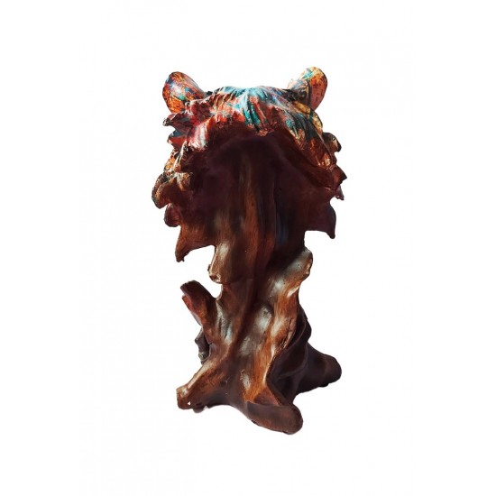 Statueta in trunchi de copac, Cap de Urs, 28 cm, 1016A5
