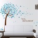 Sticker decorativ, Copacel cu flori albastre  150 cm, 107STK