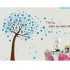 Sticker decorativ, Copacel cu flori albastre  150 cm, 107STK