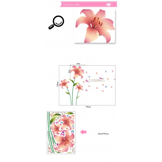Sticker decorativ, Crin roz  195 cm, 98STK