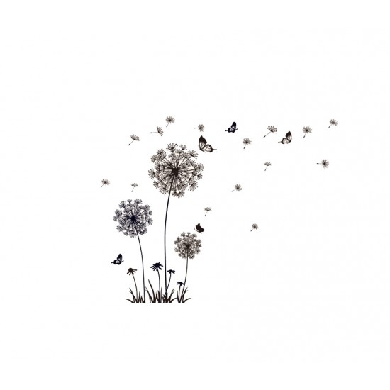 Sticker decorativ, Flower black 165 cm, 79STK