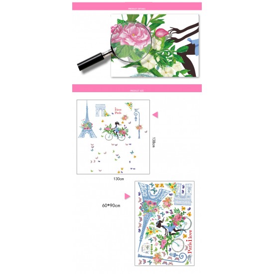 Sticker decorativ, I Love Paris  138 cm, 122STK