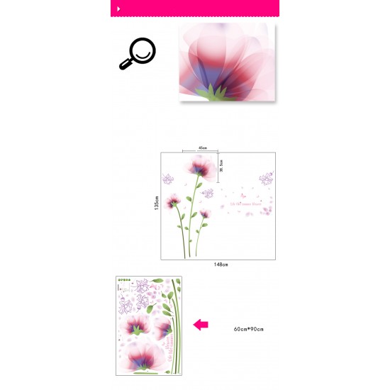 Sticker decorativ, Like summer flower 148 cm, 75STK