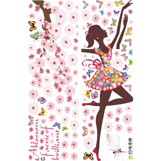 Sticker decorativ, Printesa cu fluturi, 140 cm, 721STK Sticker decorativ, Printesa cu fluturi, 140 cm, 721STK