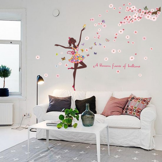 Sticker decorativ, Printesa cu fluturi, 140 cm, 721STK Sticker decorativ, Printesa cu fluturi, 140 cm, 721STK