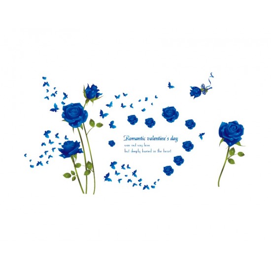 Sticker decorativ, Trandafiri albastrii 147 cm, 129STK Sticker decorativ, Trandafiri albastrii 147 cm, 129STK
