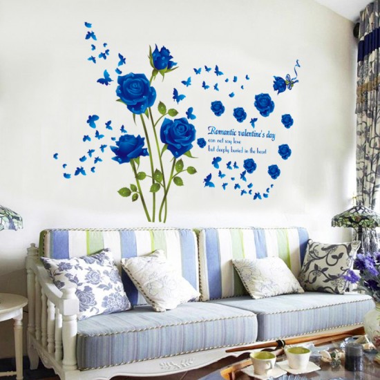 Sticker decorativ, Trandafiri albastrii 147 cm, 129STK Sticker decorativ, Trandafiri albastrii 147 cm, 129STK