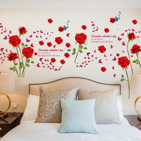 Sticker decorativ, Trandafiri rosii 147 cm, 128STK
