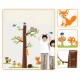 Sticker decorativ, copacelu cu animalutele padurii 185 cm, 78STK
