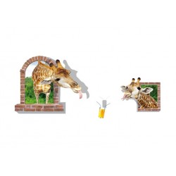 Sticker decorativ, fereastra cu 2 girafe 130 cm, 60STK Sticker decorativ, fereastra cu 2 girafe 130 cm, 60STK