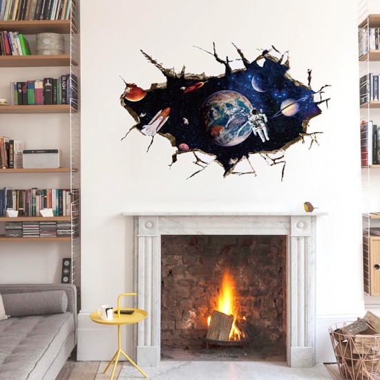 Sticker decorativ, gaura in perete astronaut in spatiu, 80 cm, 67STK Sticker decorativ, gaura in perete astronaut in spatiu, 80 cm, 67STK