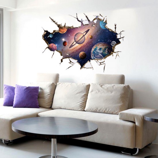 Sticker decorativ,  gaura in perete spre cosmos,  85 cm, 68STK-1