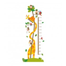 Sticker decorativ, masuratoare cu girafa si maimutele 160 cm, 61STK Sticker decorativ, masuratoare cu girafa si maimutele 160 cm, 61STK