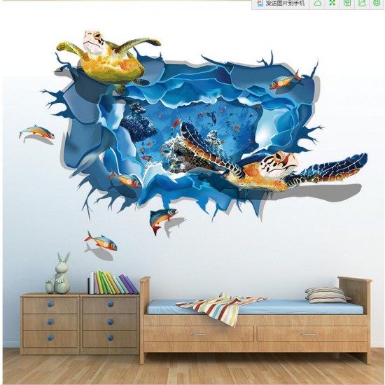 Sticker decorativ, ocean cu broscute 110 cm, 59STK