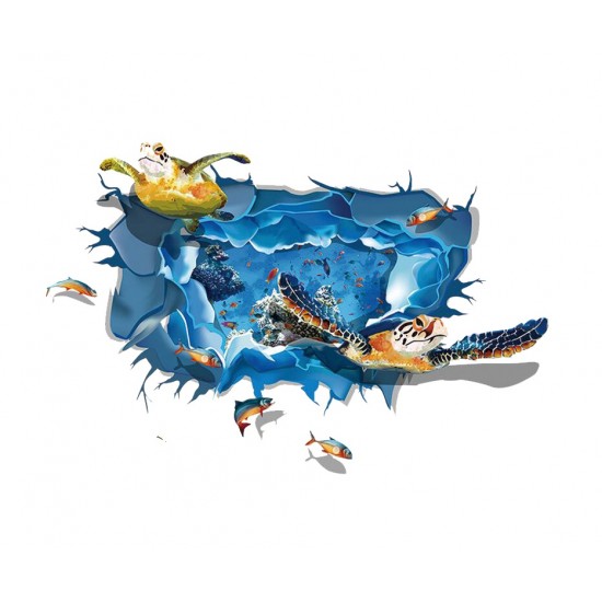 Sticker decorativ, ocean cu broscute 110 cm, 59STK