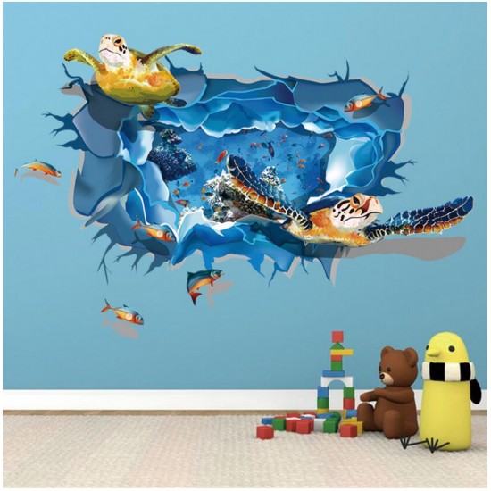 Sticker decorativ, ocean cu broscute 110 cm, 59STK