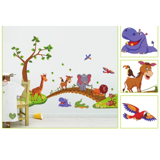 Sticker decorativ , podul cu animalute 135 cm, 96STK