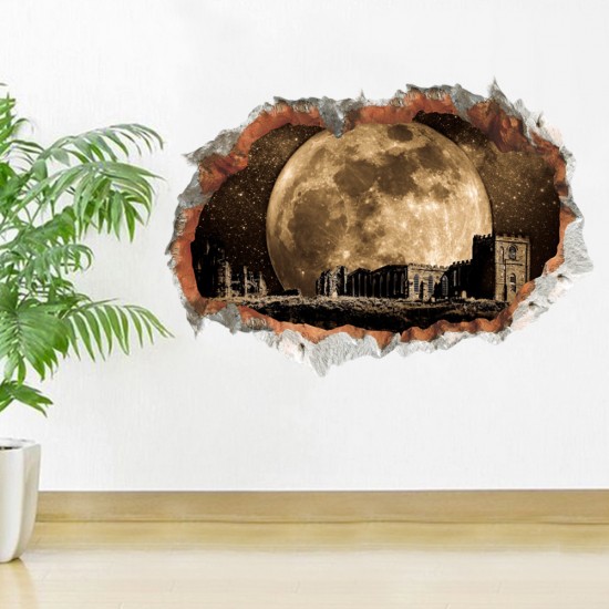 Sticker decorativ, Gaura in perete, privire spre luna 85 cm, 146STK-1