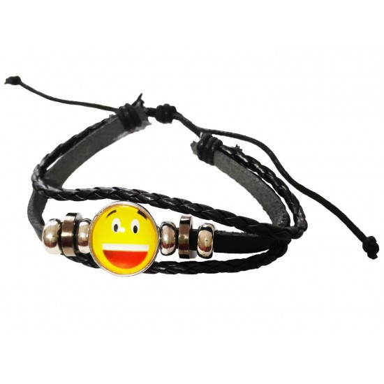 Bratara din piele ecologica, Emoticon, 119BJ Bratara din piele ecologica, Emoticon, 119BJ