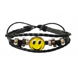 Bratara din piele ecologica, Emoticon, 121BJ