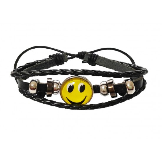 Bratara din piele ecologica, Emoticon, 121BJ