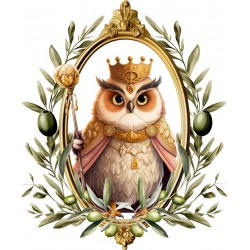 Sticker decorativ, Bufnita, Portocaliu, 72 cm, 1295STK-3
