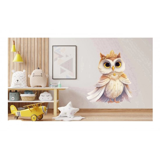 Sticker decorativ, Bufnita, Portocaliu, 67 cm, 1295STK-6